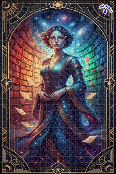 Teona Ahşap لوحة فنية للمرأة الحكيمة الغامضة، لغز خشبي بإطار مزدوج الطبقات، 6...