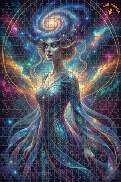 Teona Ahşap Galaxy Queen Oil Painting Look Double Layer Framed Wooden Puzzle ...