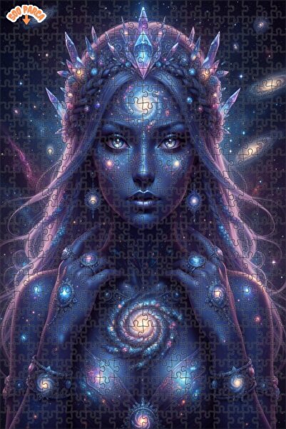 Teona Ahşap لغز خشبي بتصميم ملكة الكون مع منظر للجالاكسي، إطار خشبي مزدوج الط...