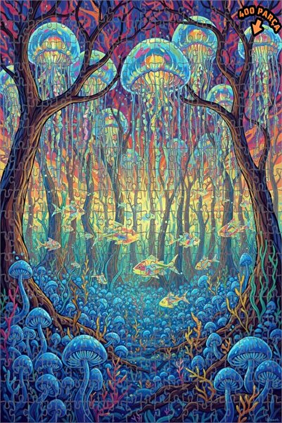 Teona Ahşap لغز خشبي بإطار مزدوج الطبقات بتصميم أسماك وأقنعة البحر الملونة من...