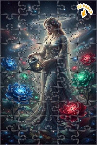 Teona Ahşap لغز خشبي بإطار ذو طابقين بمظهر لوحة زيتية لامرأة من فناني الحدائق...