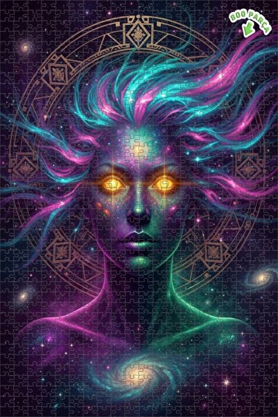 Teona Ahşap لغز خشبي بإطار مزدوج الطبقات بمظهر لوحة زيتية فضائية نسائية 800 ق...