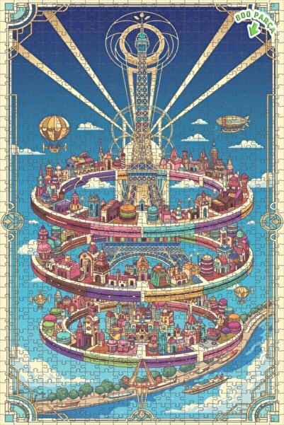 Teona Ahşap لغز خشبي بإطار من طابقين من آرت ديكو باريس دريم 800 قطعة 70x50