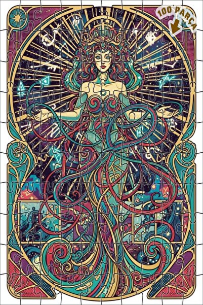 Teona Ahşap لغز خشبي بإطار مزدوج الطبقات من آرت كروستار للنساء، 100 قطعة، 25×25