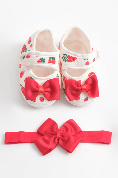 ÖZKARDEŞLER BABY Baby Girl Booties Bandana Set