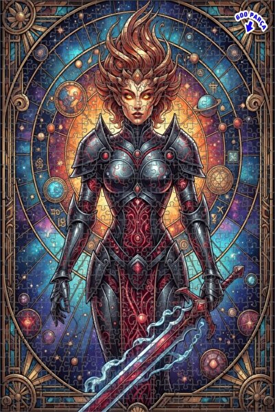 Teona Ahşap لغز فني على شكل لوحة زيتية لمحارب الكون 600 قطعة 50x35