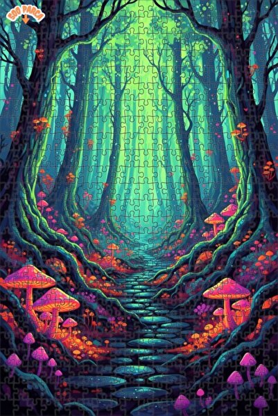 Teona Ahşap لوحة زيتية بتصميم غابة سحرية ومشهد حلم، 500 قطعة، 50×30