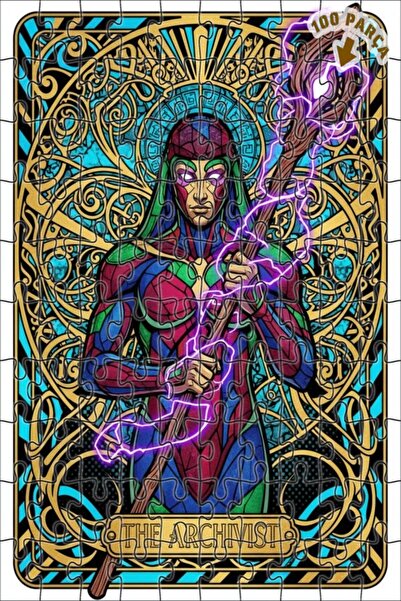 Teona Ahşap لغز خشبي على شكل رجل أرشيفي ذو مظهر فني خطوي 100 قطعة 25×25