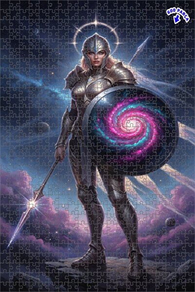 Teona Ahşap لغز خشبي بإطار مزدوج الطبقات بمظهر لوحة زيتية لامرأة محاربة فضائي...