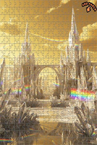 Teona Ahşap لغز خشبي بإطار مزدوج الطبقات من كريستال سيتي تيل، 400 قطعة، 35×35