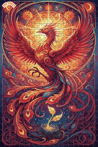 Teona Ahşap لغز خشبي مؤطر بطبقتين بمظهر لوحة زيتية فنية لطائر العنقاء 500 قطع...