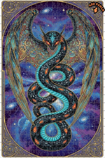 Teona Ahşap لغز خشبي بإطار مزدوج الطبقات من ديزاين دراغون سنيك جالاكسي آرت 40...