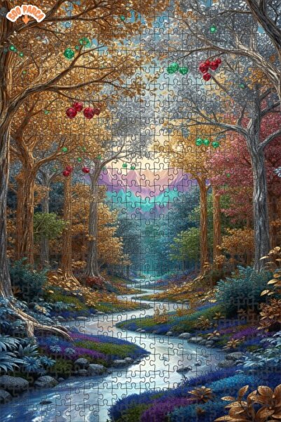 Teona Ahşap لغز خشبي مؤطر بطبقتين من ماسالسي أورمان نهر، 500 قطعة، 50×30