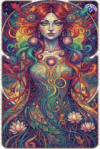 Teona Ahşap لوحة فنية سحرية بمظهر الألوان المائية للنساء، لغز خشبي بإطار مزدو...