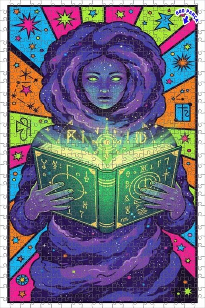 Teona Ahşap لغز خشبي بإطار مزدوج الطبقات للمرأة في الكون الغامض، 600 قطعة، 50×35