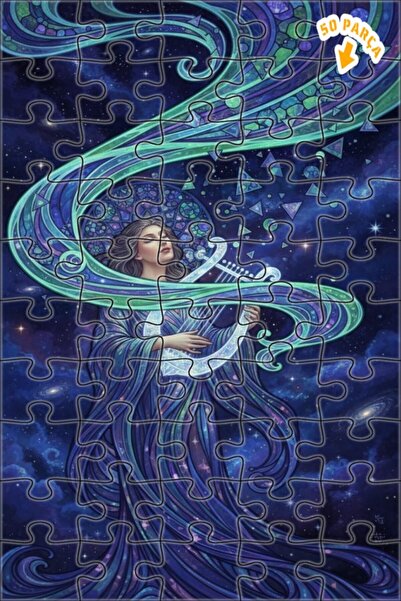 Teona Ahşap لغز خشبي بتصميم فني يشبه اللوحة الزيتية لموسيقى اللانهاية، 50 قطع...