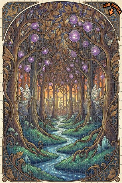 Teona Ahşap لغز خشبي مؤطر بطبقتين من فيري فورست ماجيكال دريم 400 قطعة 35x35