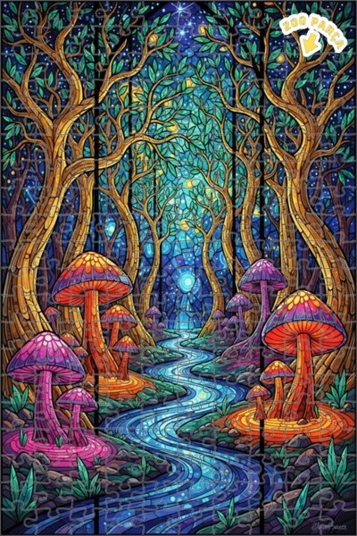 Teona Ahşap لغز خشبي بمظهر فسيفساء زجاجية من رؤيا أورانج 200 قطعة 25x35