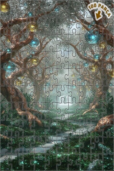 Teona Ahşap لغز خشبي مؤطر بطبقتين، لوحة زيتية بتصميم شلال الغابة السحرية والك...