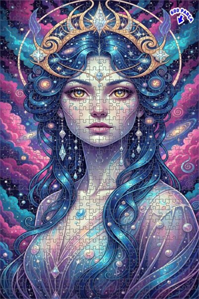 Teona Ahşap لغز خشبي بإطار مزدوج الطبقات بمظهر لوحة زيتية لملكة الفضاء، 600 ق...