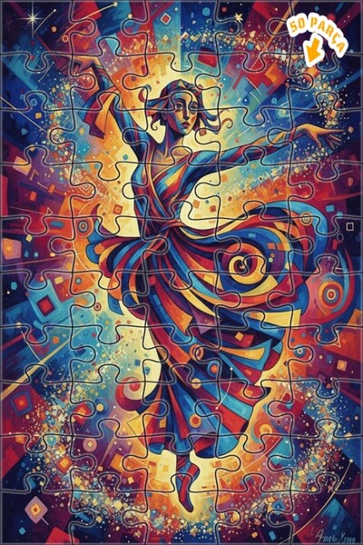 Teona Ahşap لوحة فنية حديثة بتصميم راقص مبهج بمظهر زيتية، لوحة خشبية مؤطرة بط...