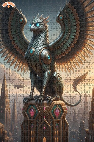 Teona Ahşap Mechanical Griffon Art Double Layer Framed Wooden Puzzle 500 Piec...