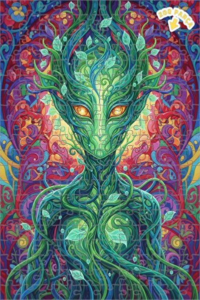 Teona Ahşap لغز خشبي بإطار مزدوج الطبقات بمظهر لوحة زيتية لروح الغابة للمرأة ...