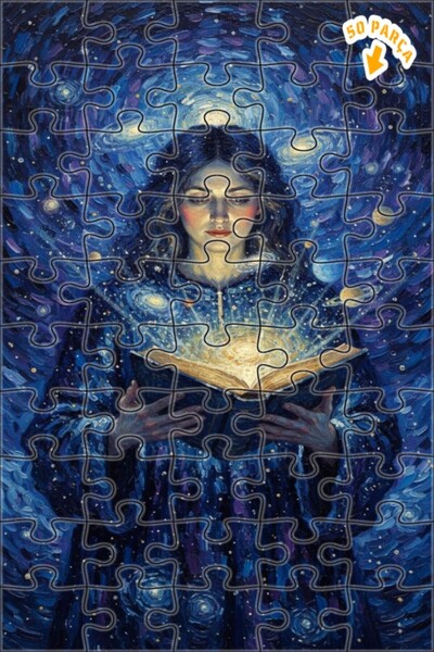 Teona Ahşap لغز خشبي بمظهر لوحة زيتية يرمز للحكمة الكونية 50 قطعة 15×25