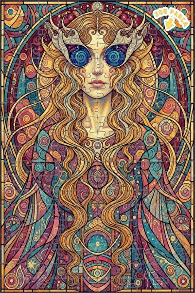 Teona Ahşap لوحة زيتية للمرأة ذات الروح السحرية تبدو كالفن الحديث، لغز خشبي ب...