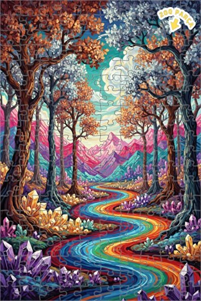 Teona Ahşap لغز خشبي ملون بإطار مزدوج الطبقات من غابة الكريستال الغامضة 200 ق...