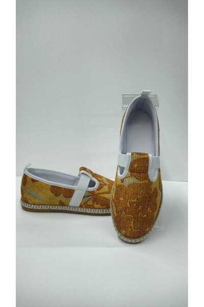 Elestia Shoes Günlük Tarçın Renkli Çiçek Desenli Spor Babet Ayakkabı