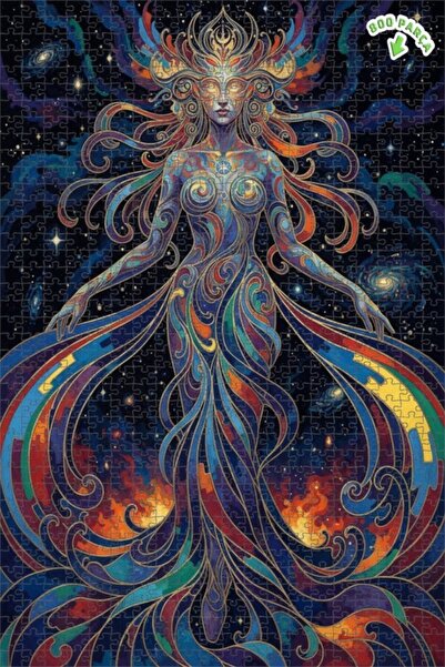 Teona Ahşap لغز خشبي بإطار مزدوج الطبقات مع شخصية فنان الطاقة الكونية القديمة...