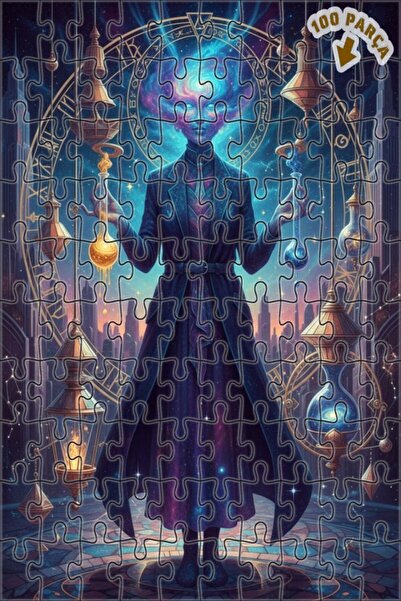 Teona Ahşap لغز خشبي بإطار ذو طابقين بمظهر لوحة زيتية لرجل العلوم الكونية 100...