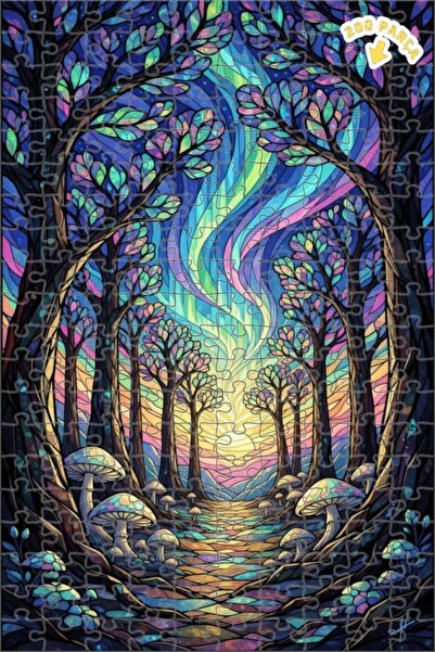 Teona Ahşap لغز خشبي ملون بإطار مزدوج الطبقات من فن الفسيفساء الساحر للغابات ...