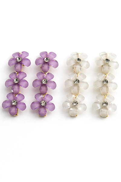 MakeWell Agrafe de păr Rengarek cu flori de lotus și design floral cu piatră ...