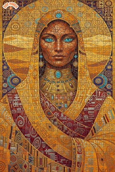 Teona Ahşap لوحة فنية بتصميم ملكة الصحراء الذهبية بمظهر لوحة زيتية، لغز خشبي ...