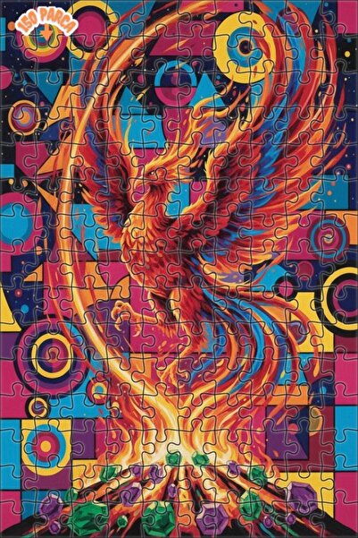 Teona Ahşap لغز فني رائع على شكل طائر الفينيق 150 قطعة 20x30