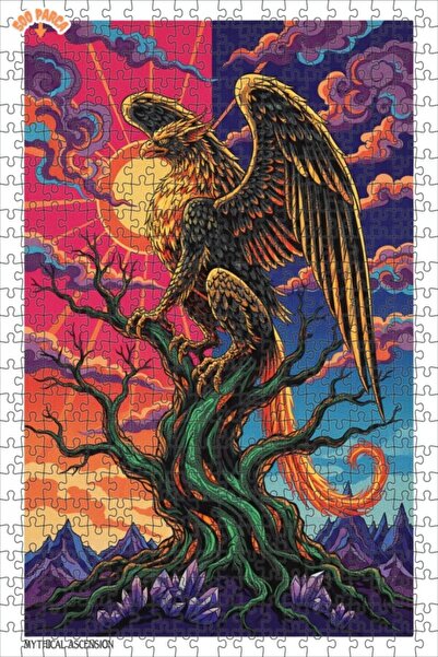 Teona Ahşap لغز خشبي مؤطر بطبقتين من فن الغريفون الغامض 500 قطعة 50x30