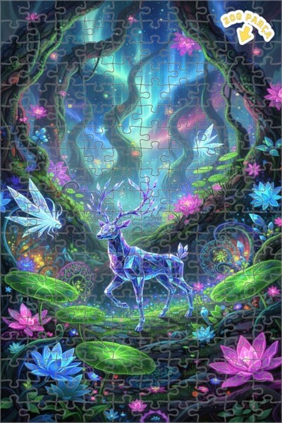 Teona Ahşap لغز خشبي سحري من كريستال غيرل فورست، لغز خشبي بإطار مزدوج الطبقات...