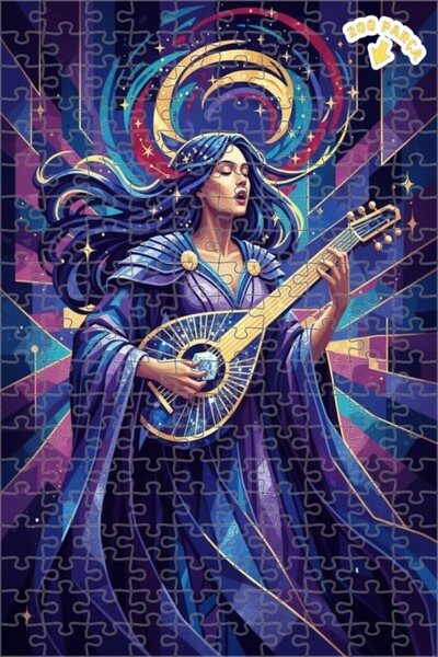 Teona Ahşap لغز خشبي بإطار مزدوج الطبقات بمظهر لوحة زيتية لامرأة بموسيقى كوني...