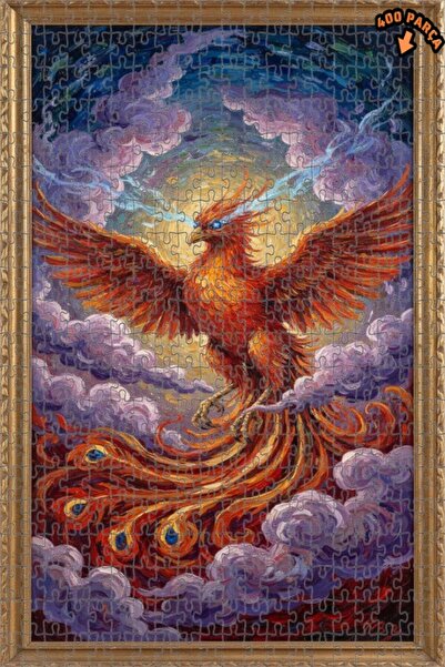 Teona Ahşap لغز خشبي بمظهر لوحة زيتية لطائر العنقاء، لغز خشبي بإطار مزدوج الط...