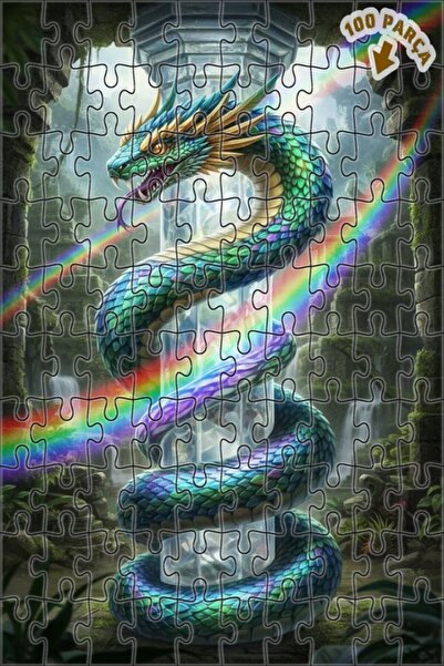 Teona Ahşap برج الأفعى السحرية الغامضة، لغز خشبي بإطار ذو طابقين بمظهر لوحة ز...