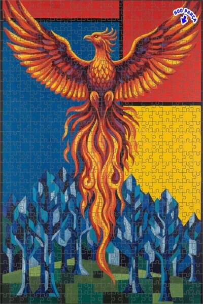 Teona Ahşap لغز خشبي رائع بإطار ذو طابقين بتصميم عصري يشبه لوحة زيتية لطائر ا...