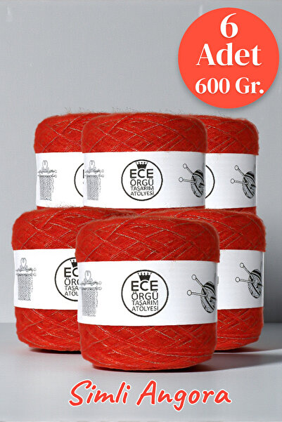 Ece Örgü Tasarım Atölyesi Ață de tricotat din viscoză aurie, înfășurată în do...