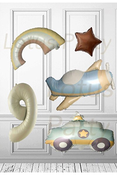 LOTUS PARTY Ρετρό μπαλόνι αυτοκινήτου αστυνομίας - Ρετρό μπαλόνι αεροπλάνου -...