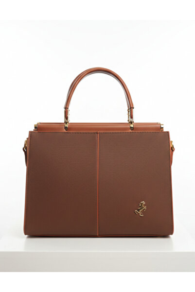 Çanta Trend Miami Polo Clup Special Design Textured Leather-Look Classic Wome...