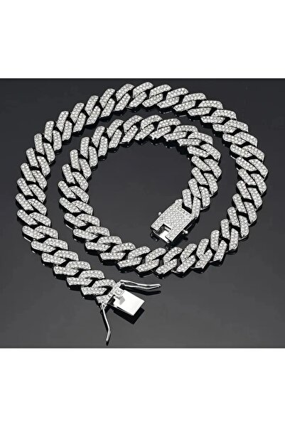 Şöhret takı&aksesuar Chain büyük zirkon taşlı silver