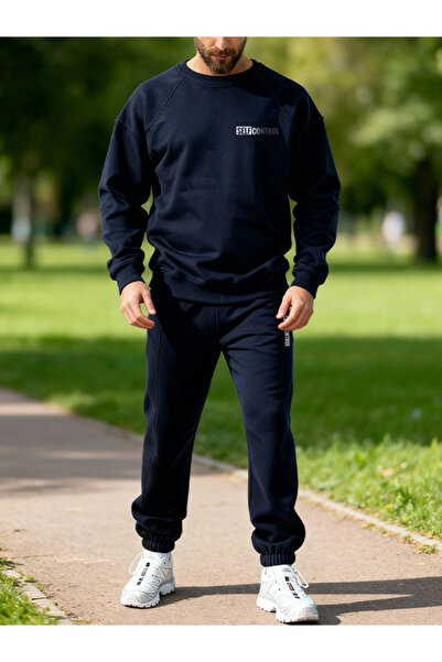 EFFRENATU Self Control Special Design Crew Neck Lacevert Tracksuit Bottom Set