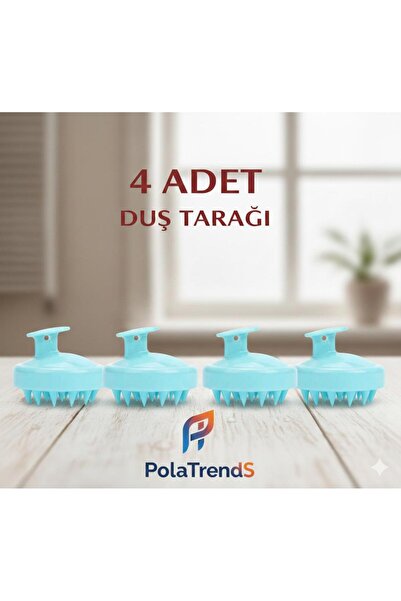 POLATREND 4'lü Silikon Saç Derisine Masaj Yapan Şampuan Tarağı