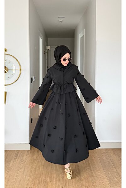 merve ada design POPLİN 3 BOYUTLU ETEKLİ TAKIM